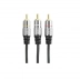 Cabo 3 RCA + 3 RCA Metal 1.8 Mts